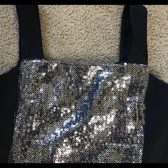 Nanette LEPORE Black SILVER SEQUINS  Dressy Sz 8 - Picture 5 of 9
